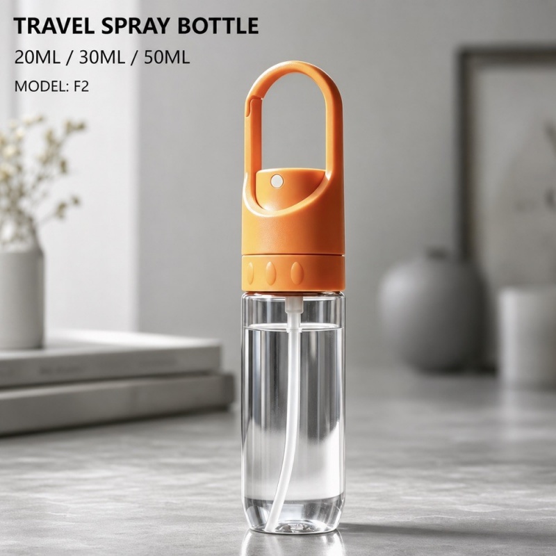 Outdoor Portable 20ml 30ml 50ml  Repellent Sanitizer Cosmetics Spray Bottle Hanging Hook Lockable
