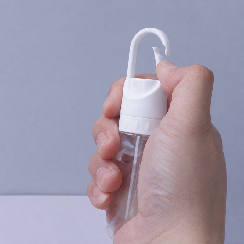 Outdoor Portable 20ml 30ml 50ml  Repellent Sanitizer Cosmetics Spray Bottle Hanging Hook Lockable