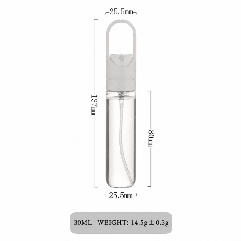 Outdoor Portable 20ml 30ml 50ml  Repellent Sanitizer Cosmetics Spray Bottle Hanging Hook Lockable