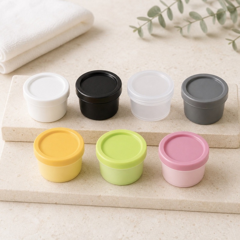 Wholesale Large Plastic PP Clear Yellow Green Face Cream Jar Body Scrub Butter Jar Container Packaging With Private Label