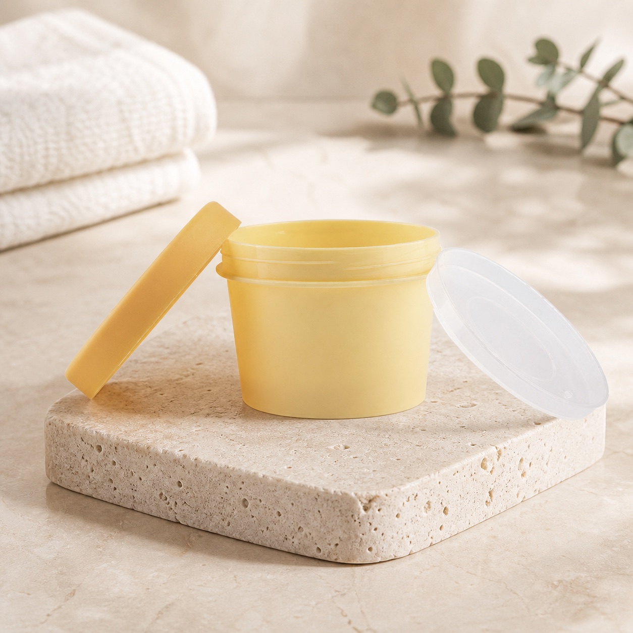 Wholesale 50g 100g 200g Colored Plastic Cosmetic Lush Jar Makeup Hair Cream Body Scrub Matte Clear Ice Cream Containers