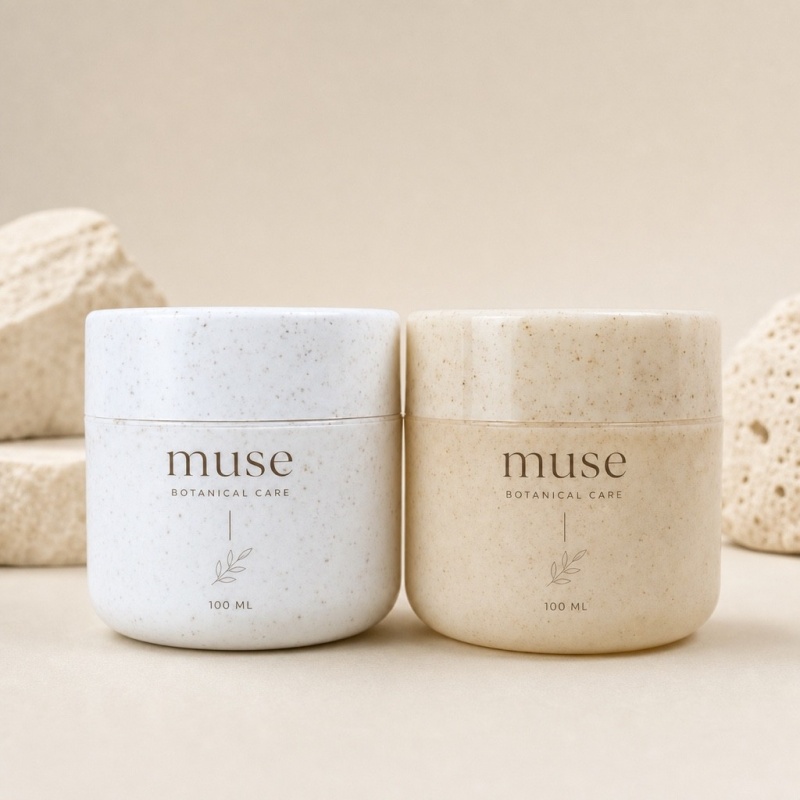 100g 250g  Wheat Straw Environmentally Friendly Material Degradable Injection Molding Cream Jar Facial Cream Jar Facial Bottle