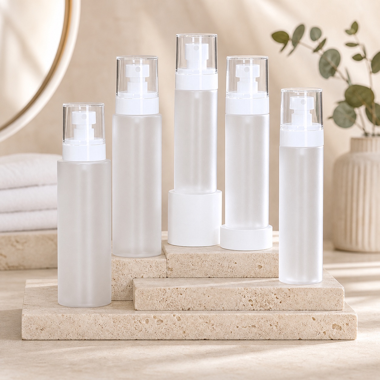 Luxury 100ml, 120ml, 150ml, 200ml PET Exfoliating Toner Spray Cosmetic Essence Lotion Packaging Plastic Empty Bottle