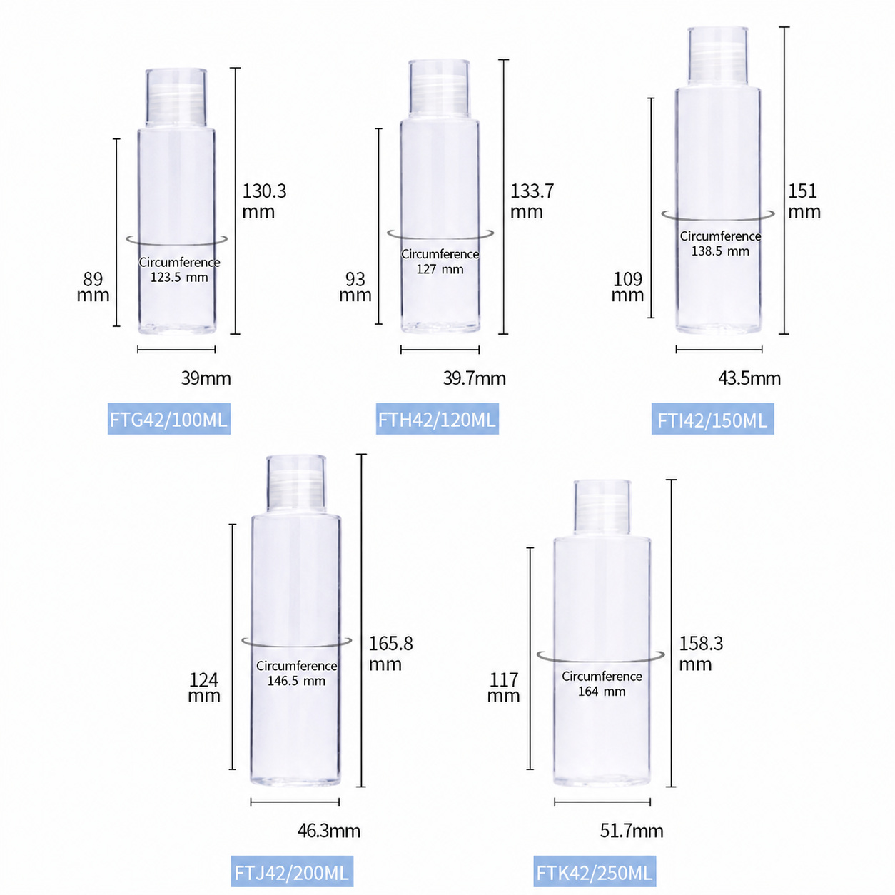 100ml 120ml 150ml 200ml 250ml Customized Cylinder PET Cosmetics Bottles Empty Toner Lotion Pure Dew Double-layer Screw Cap UV Printing