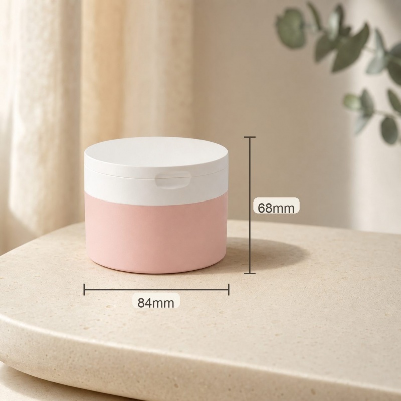 Custom Eco-friendly Double Wall Round Cosmetic White Pp Plastic Face Cream Container 100g Flip Cap Body Scrub Cream Jars With Spoon