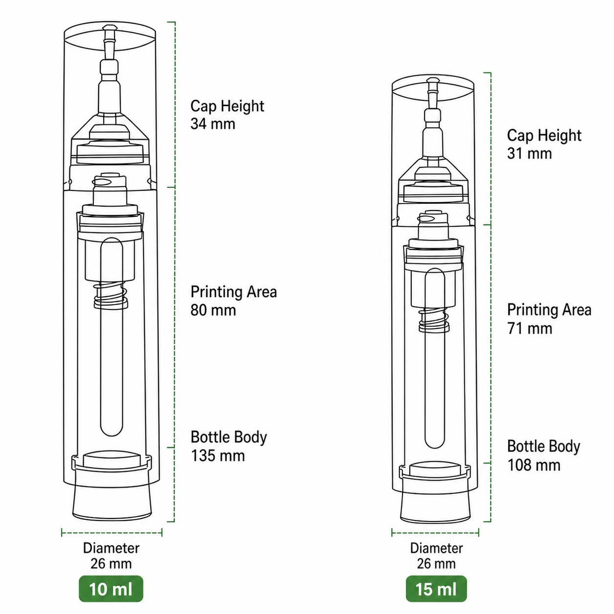 10ml 15ml PP PS Wholesale Cosmetic Plastic Press Button Serum Essential Oil Syringe Dropper Bottle