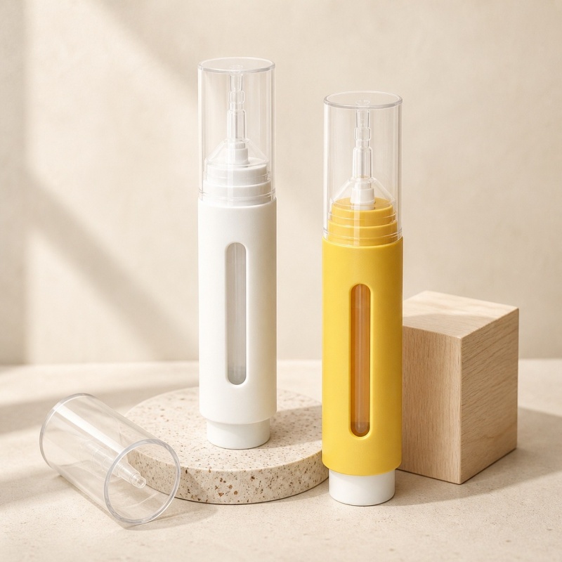 10ml 15ml PP PS Wholesale Cosmetic Plastic Press Button Serum Essential Oil Syringe Dropper Bottle