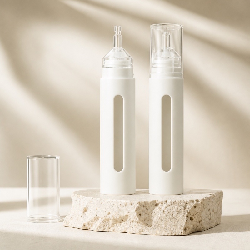 10ml 15ml PP PS Wholesale Cosmetic Plastic Press Button Serum Essential Oil Syringe Dropper Bottle