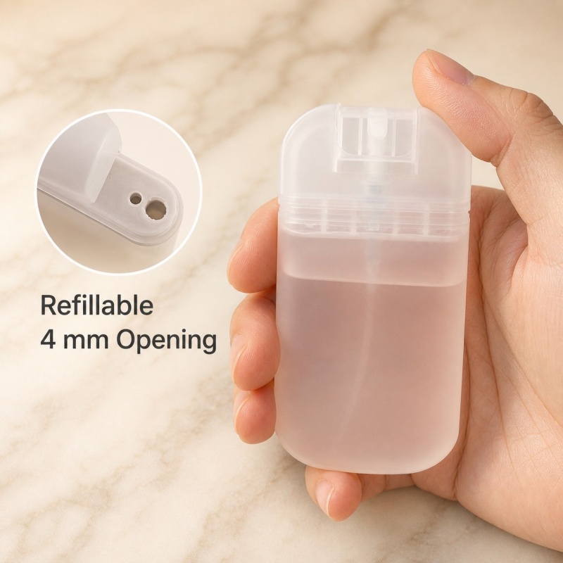 Wholesale 20ml 30ml PCR-PP  Soft-Touch Credit Card Pump Sprayer Refillable Portable Spray Bottle for Oral Care Packaging