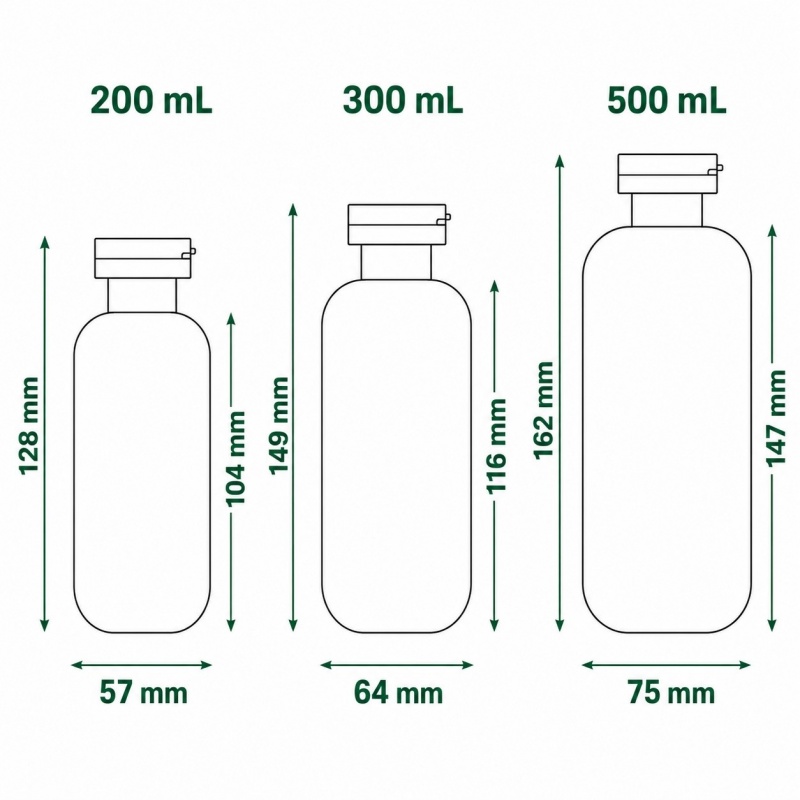 Cosmetic Packaging Skincare Biodegradable Wheat Straw 100-500ml Plastic Bottles Flip Cap 100% Plastic Shampoo Lotion Bottle