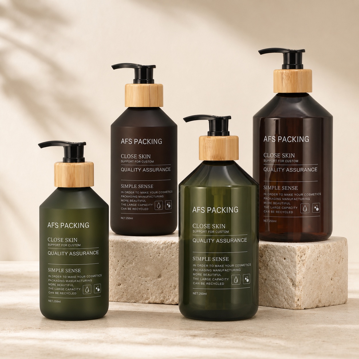 Wholesale Green Grey Amber Transparent Empty 300ml 500ml Pet Plastic Hair Oil Bottles Shampoo Bottle With Lotion Pump