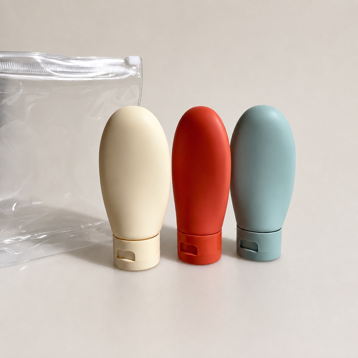 Portable Personal Care Makeup Travel Shampoo Lotion Bottle Set 60ml PP Plastic Empty Container Flip Cap TongYu
