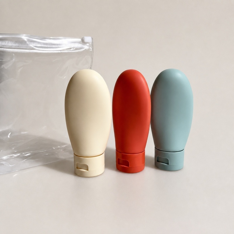 Portable Personal Care Makeup Travel Shampoo Lotion Bottle Set 60ml PP Plastic Empty Container Flip Cap TongYu