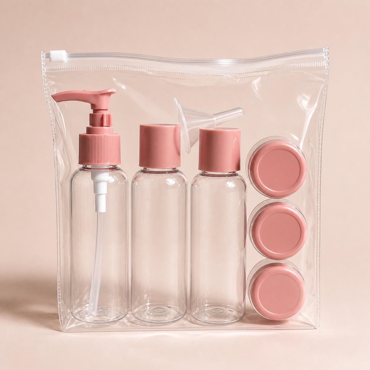 Customized Color Girl Cheap Pet Bottle and Jar Cosmetic Bottle Travel Set Kit