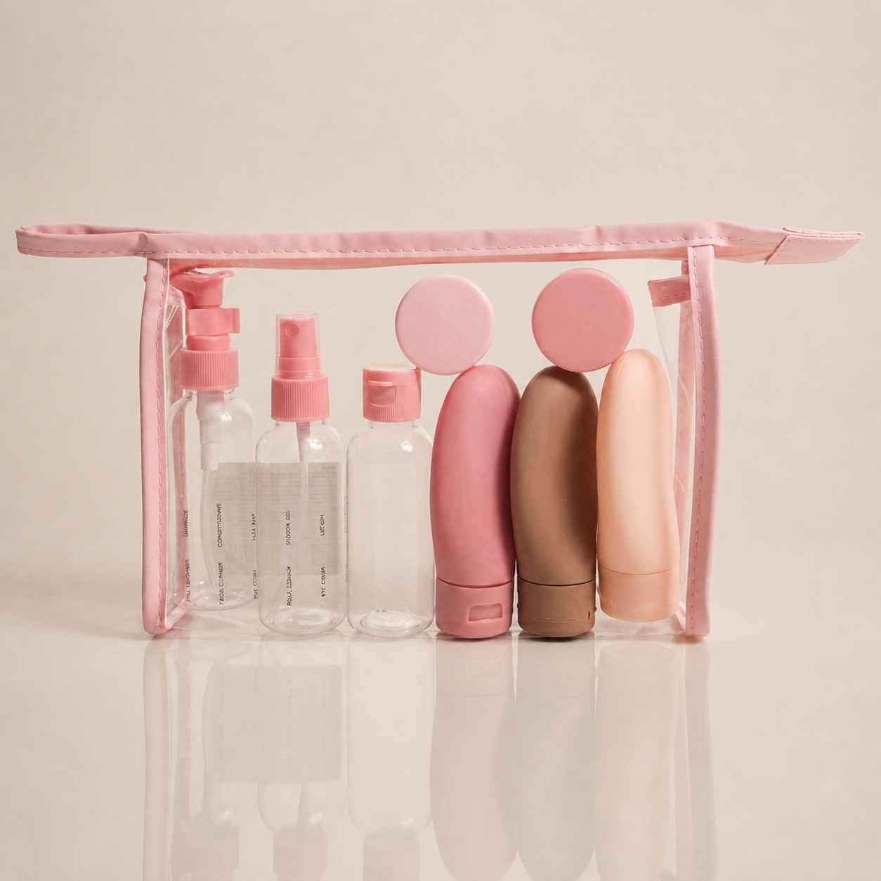 OEM High-quality Fashionable Lightweight Portable Travel Sub-Bottling Set Easy Sub-Pack Shampoo Skin Care Lotion Plastic Bottle