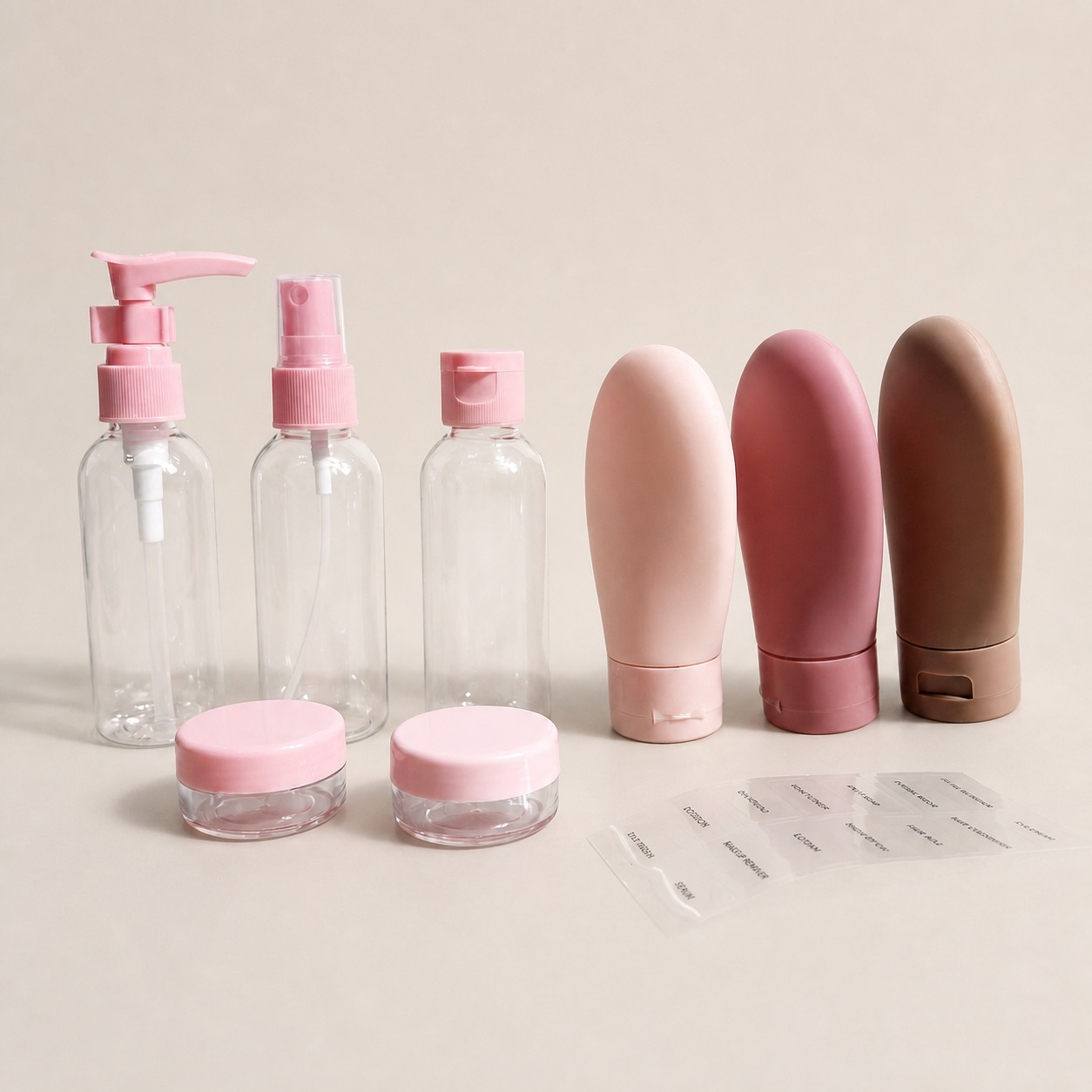 OEM High-quality Fashionable Lightweight Portable Travel Sub-Bottling Set Easy Sub-Pack Shampoo Skin Care Lotion Plastic Bottle