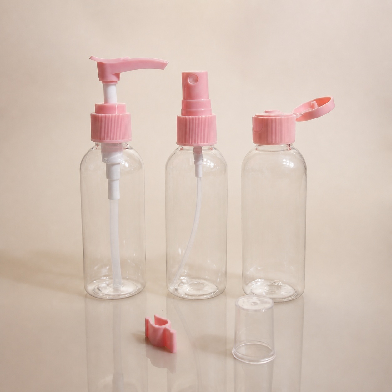 OEM High-quality Fashionable Lightweight Portable Travel Sub-Bottling Set Easy Sub-Pack Shampoo Skin Care Lotion Plastic Bottle