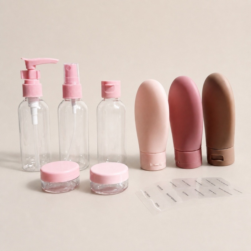 OEM High-quality Fashionable Lightweight Portable Travel Sub-Bottling Set Easy Sub-Pack Shampoo Skin Care Lotion Plastic Bottle