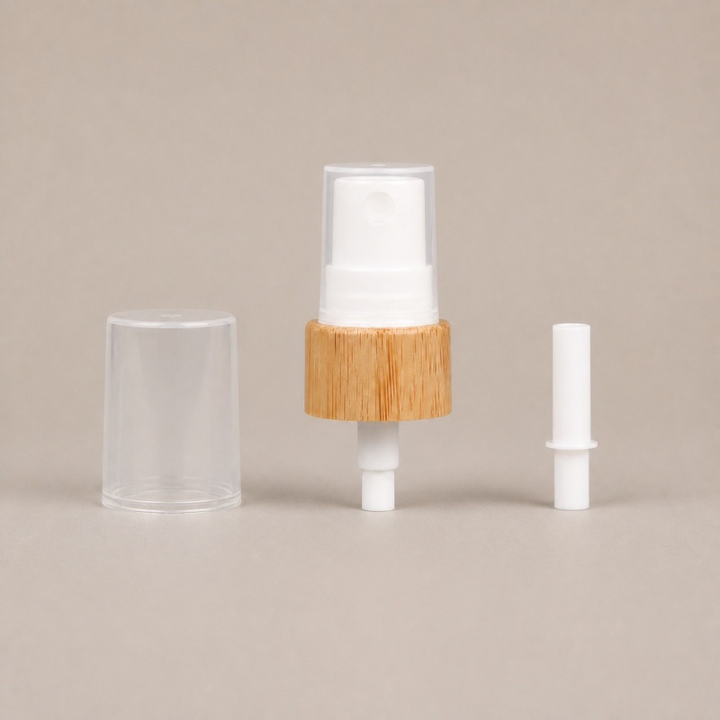 20/24/28/410 Bamboo Spary Pump Dispenser Cap Eco-Friendly Sustainable Cosmetic Packaging with Custom Logo