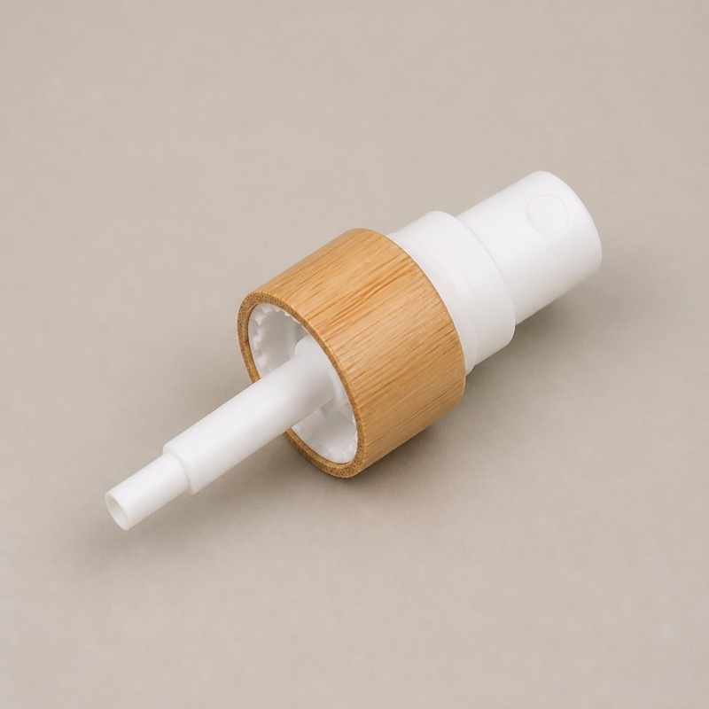 20/24/28/410 Bamboo Spary Pump Dispenser Cap Eco-Friendly Sustainable Cosmetic Packaging with Custom Logo
