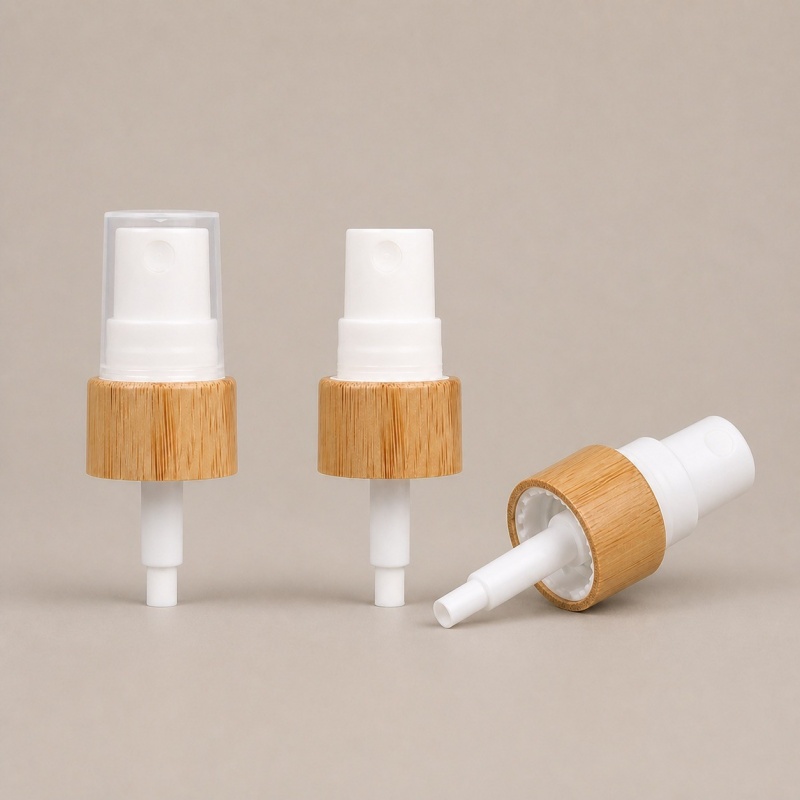 20/24/28/410 Bamboo Spary Pump Dispenser Cap Eco-Friendly Sustainable Cosmetic Packaging with Custom Logo