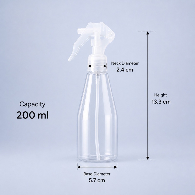 For Clear 200ml PET Dispenser Bottle with Pump Sprayer Small Plastic Perfume Flowers Pressed Alcohol Spray Bottle with Free Samp
