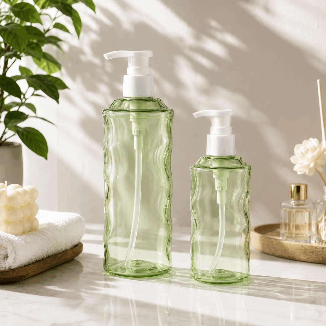 OEM/ODM Eco Lotion Pump Shampoo Bottle with Pump Friendly 300ml /500ml Irregular