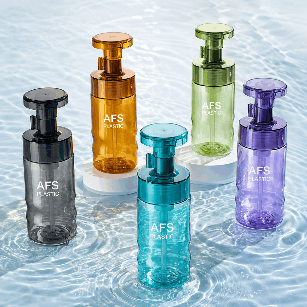 Innovative Wave Design Foam Dispenser 220ml colorful PET Bottle with Unique Curv