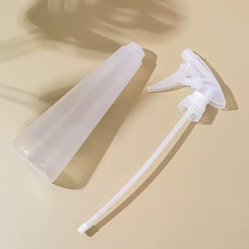 Factory Direct 350ml Transparent PP Spray Bottle 28/400C Cylindrical Gun Design 