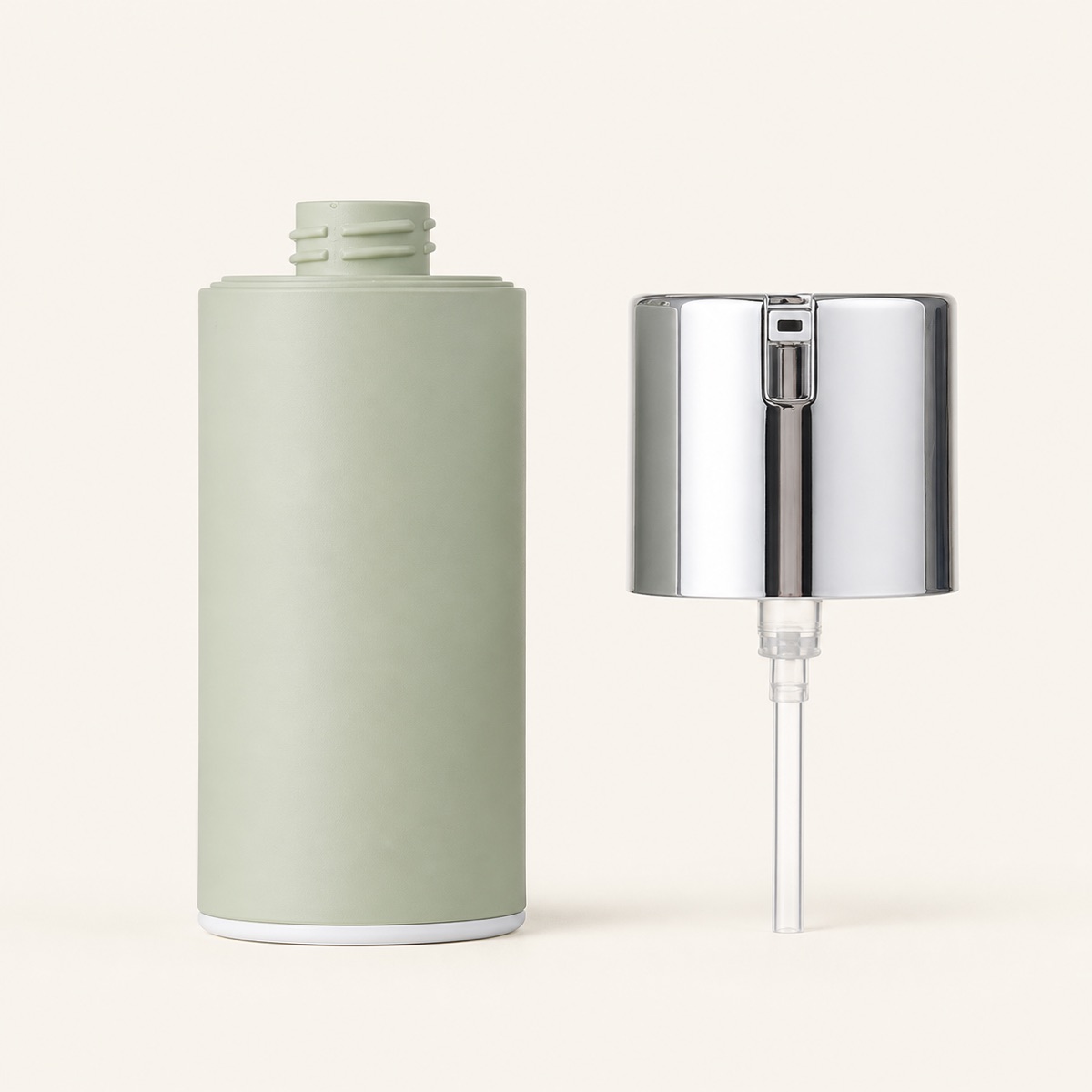 New Bamboo Pp Emulsion Pump 24_410 Transparent Half Cover Powder Pump Pressing F