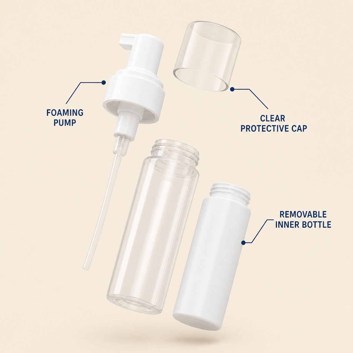 80/100/250/300/350/400/500ML Disc Top Cap HDPE Bottle Conditioner Lotion Skin Ca
