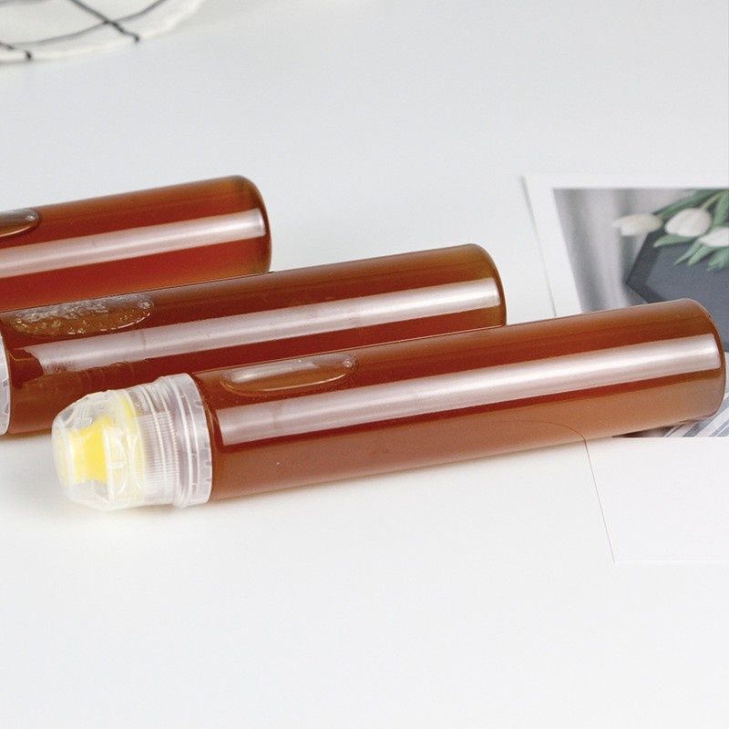 Hot-selling portable 130g PET round extrusion transparent bottle with silicone valve