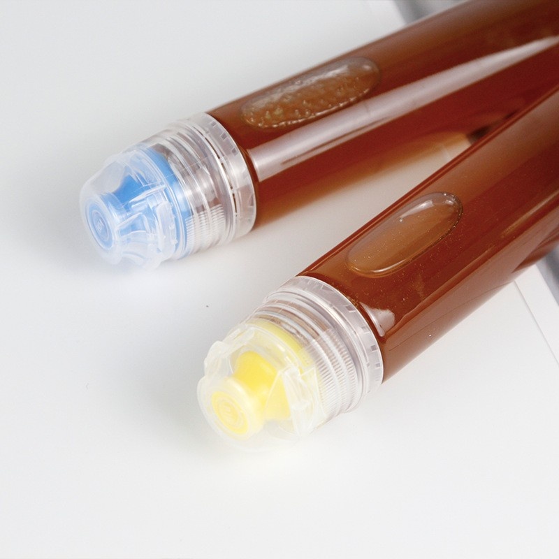 Hot-selling portable 130g PET round extrusion transparent bottle with silicone valve