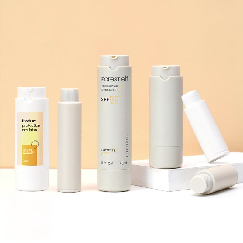 New 25-45ml Matte White Replaceable Inner Bladder Rotating Vacuum Bottle Emulsio