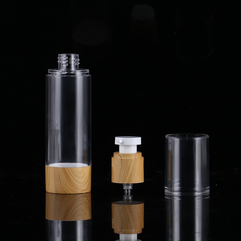 Packaging Material 15 30 50 80 100 120mlas Wood Grain Vacuum Bottle Pressed Emul