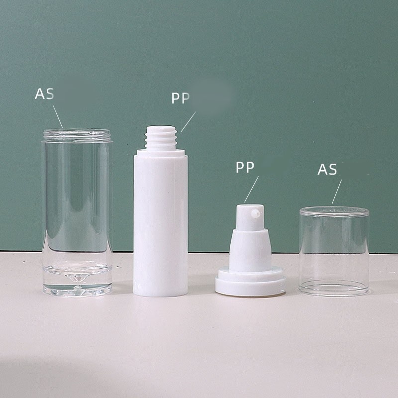 30ml/50ml airless lotion bottle, straight round transparent lotion bottle