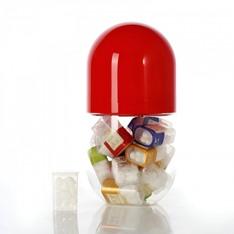 Custom PET Plastic 520ml Color Capsule Shape Candy Bottle