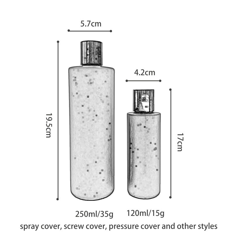 Custom Frosted Spray Flat Shoulder Cylindrical PCR Bottles