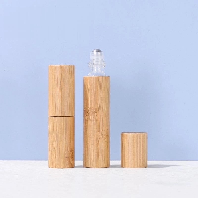 Bamboo Made Essential Oil Rolling Ball Bottle With Stainless Steel Roll On Ball