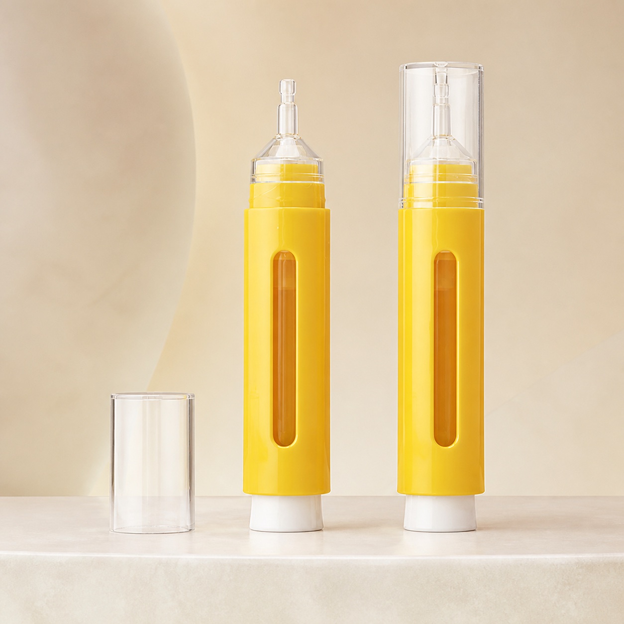 Custom Press Type 10ml 15ml Original Liquid Syringe Bottle Essence Eye Cream Airless Dropper Bottle Packaging