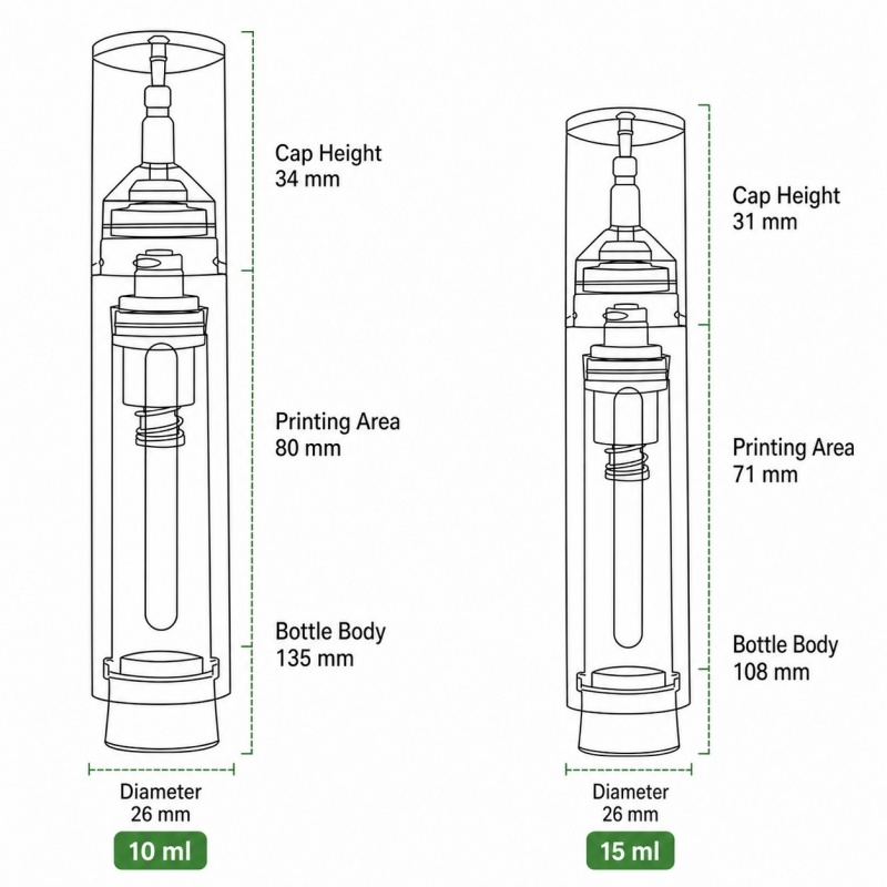 Custom Press Type 10ml 15ml Original Liquid Syringe Bottle Essence Eye Cream Airless Dropper Bottle Packaging