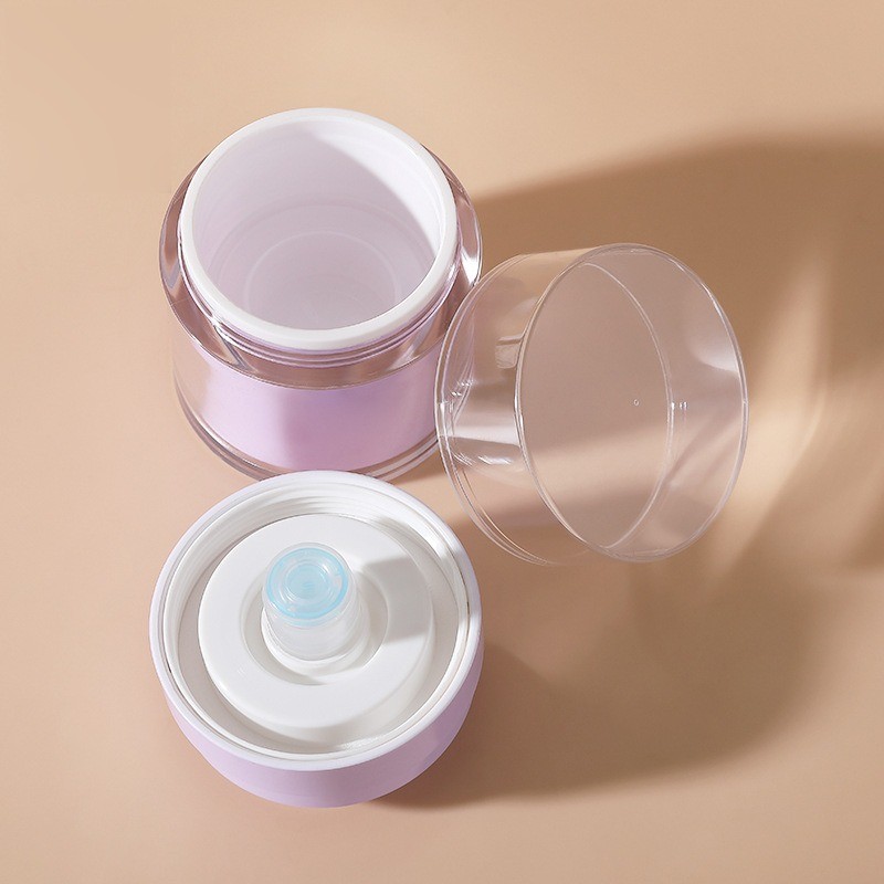 Customized 15/30/50/100ml PP Plastic Push-Type Duckbill Vacuum Cream Bottle Cosmetics Lotion Container