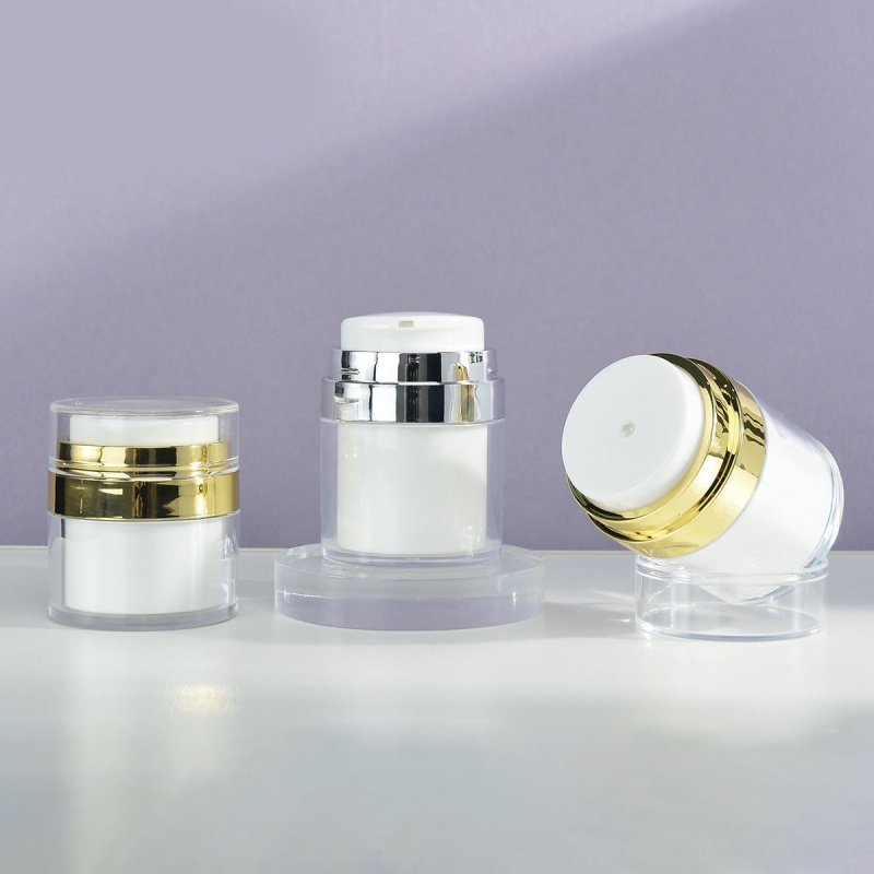 Acrylic face cream vacuum bottle, double-layer plastic cream bottle, cosmetic packaging airless cream bottle