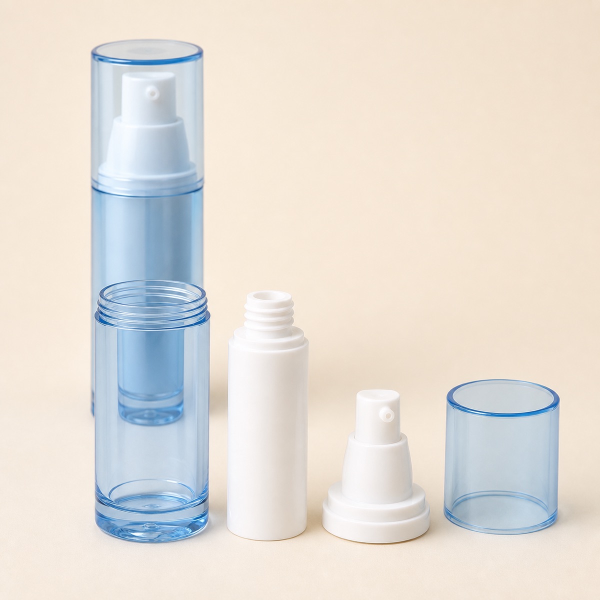 High Quality Cosmetic Airless Bottle 30ml 50ml Acrylic Vacuum Bottle With Color for Sunscreen Lotion Cream Packing