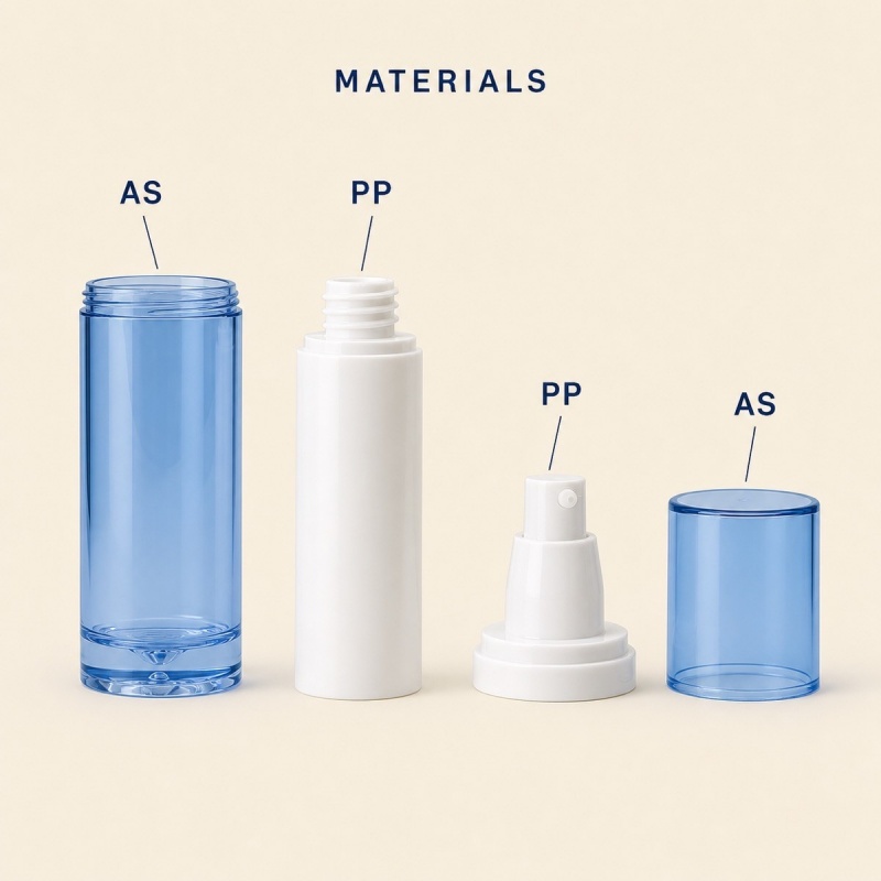 High Quality Cosmetic Airless Bottle 30ml 50ml Acrylic Vacuum Bottle With Color for Sunscreen Lotion Cream Packing