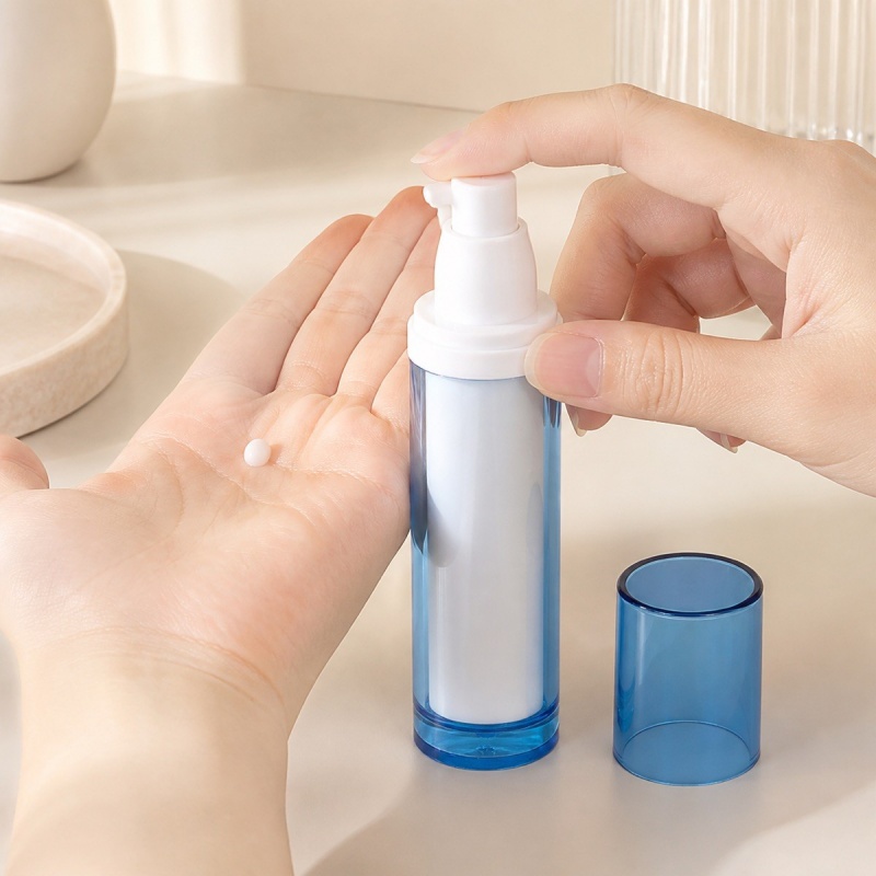 High Quality Cosmetic Airless Bottle 30ml 50ml Acrylic Vacuum Bottle With Color for Sunscreen Lotion Cream Packing