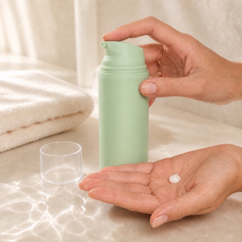 Eco-friendly 15ml 30ml 50ml White PP Plastic Airless Pump Bottle Easy Open End for Serum Lotion Cosmetic Plastic Bottles