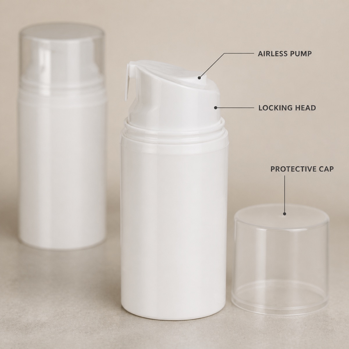 30 50 80 100 120 150ml Porcelain White Vacuum Bottle Free Sample pp Snap on Lotion Bottle Stock Cream Empty Bottle