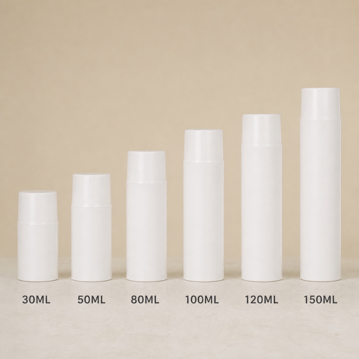 30 50 80 100 120 150ml Porcelain White Vacuum Bottle Free Sample pp Snap on Lotion Bottle Stock Cream Empty Bottle