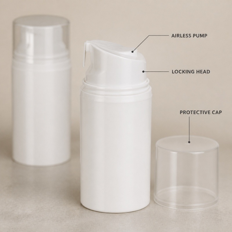 30 50 80 100 120 150ml Porcelain White Vacuum Bottle Free Sample pp Snap on Lotion Bottle Stock Cream Empty Bottle